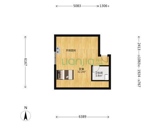 金闽小区二区东区 1室0厅1卫 91平方