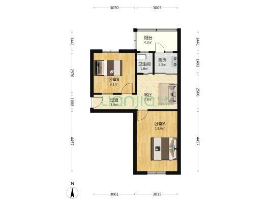 河南里 2室1厅1卫 54平方