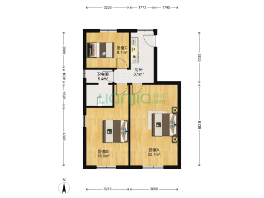 忠和坊 3室0厅1卫 79平方