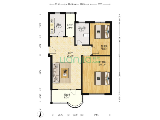 金桂一村 2室1厅1卫 83平方