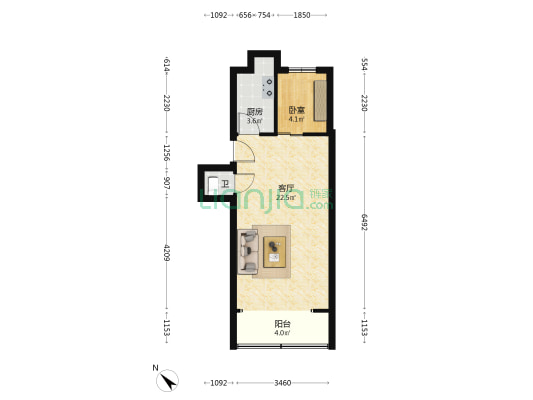 韦桑路 1室1厅1卫 42平方
