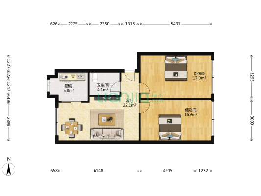 樊城化学助剂厂家属院 1室1厅1卫 84平方