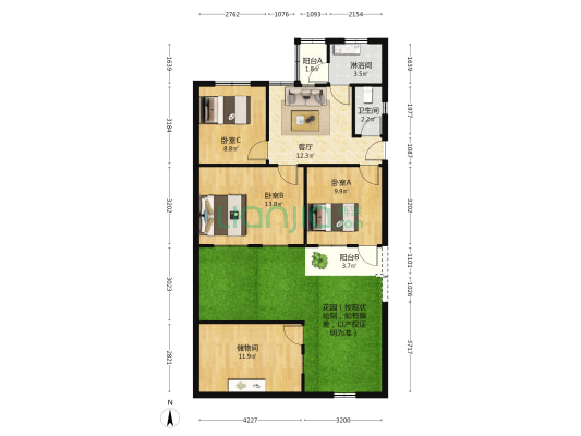 许昌市五交化家属院 3室1厅2卫 66平方