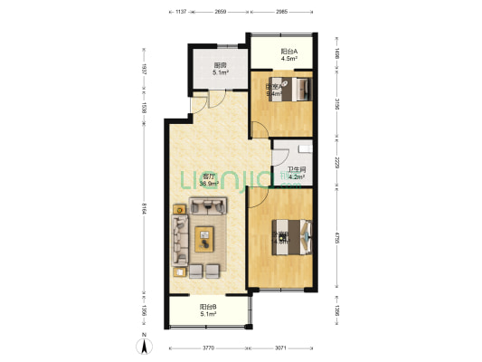 燕宇花园 2室1厅1卫 99平方