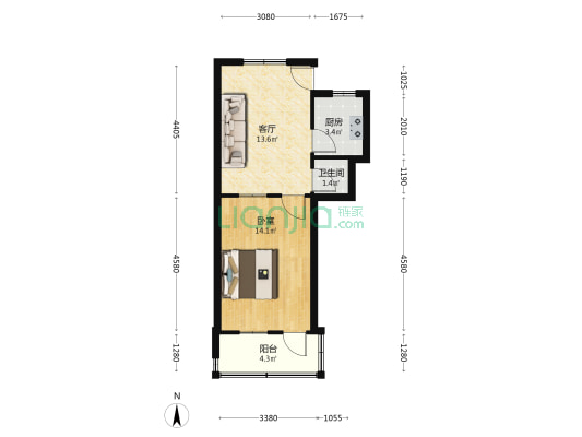 亳州路32号 1室1厅1卫 44平方