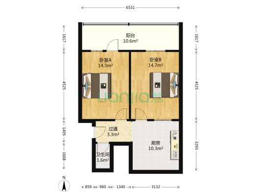 卫民社区 2室0厅1卫 49平方