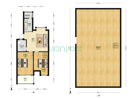 东方第一城观景苑 2室1厅2卫 70平方