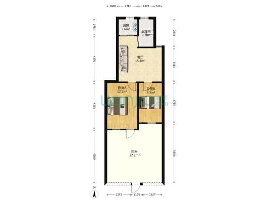 邮电小区 2室1厅1卫 60平方