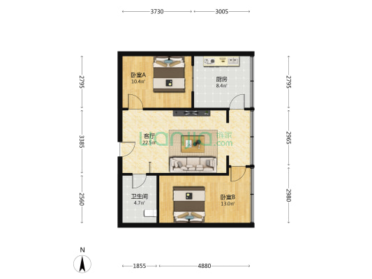 兰州供电局计量所家属院 2室1厅1卫 55平方