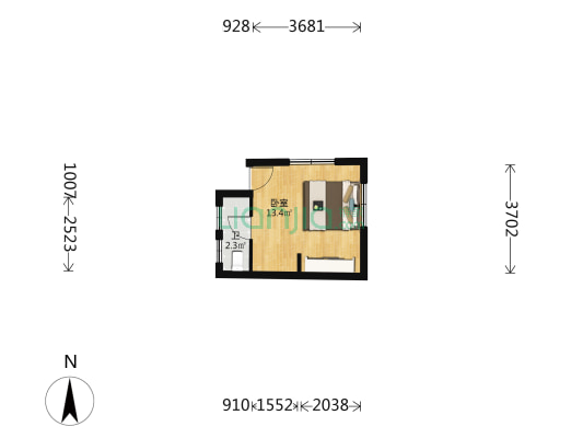 草厂胡同 1室0厅1卫 21平方