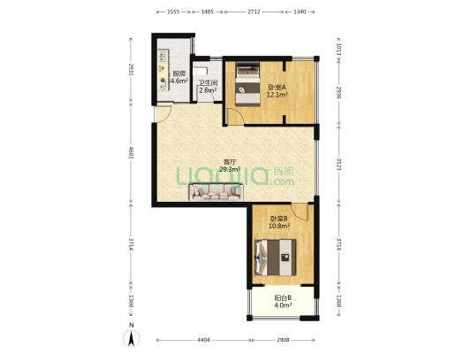 裕华嘉苑四期 2室1厅1卫 91平方