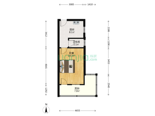 金寨路374号 1室0厅1卫 33平方