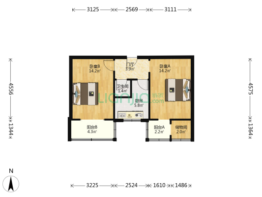 东门街96号 2室0厅1卫 50平方