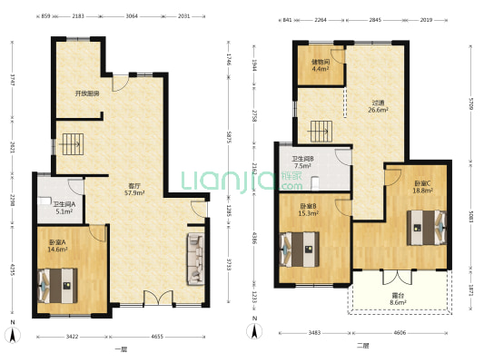 玫瑰庄园 3室1厅2卫 210平方
