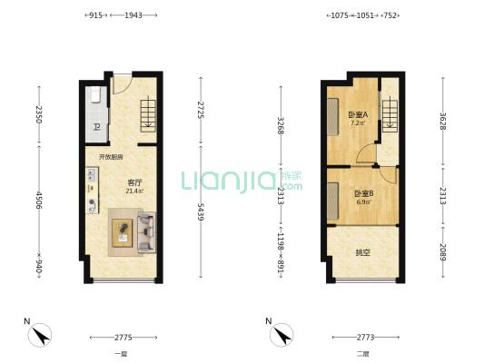 佳兆业御璟佳园广场 2室1厅1卫 37平方