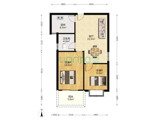 秀山文苑 2室1厅1卫 78平方