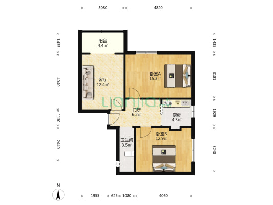 斌升街16号 2室1厅1卫 67平方