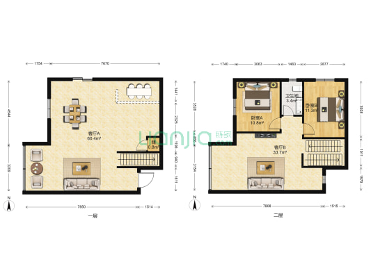 迎宾广场 2室2厅1卫 170平方