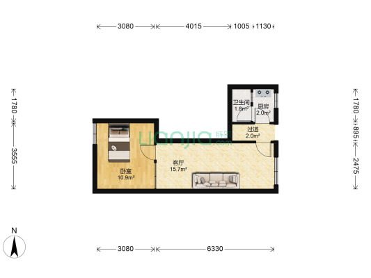 心谊路 1室1厅1卫 48平方