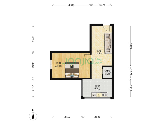 南横街31号 1室1厅1卫 45平方