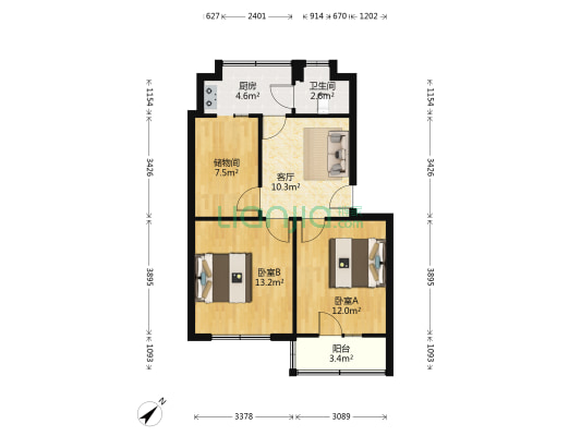 长征路环卫处家属院 2室1厅1卫 63平方