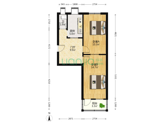 历山东路58号 2室0厅1卫 62平方