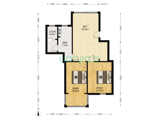 泰山南路一段25号 2室1厅1卫 81平方