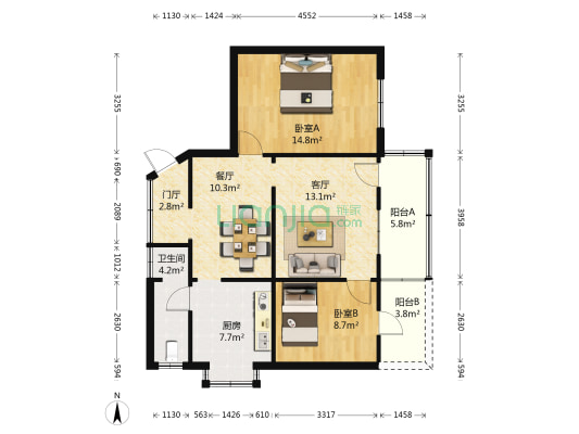 明塘路12号 2室2厅1卫 79平方