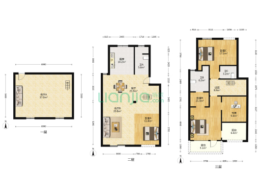 霞鹭院 4室3厅3卫 168平方