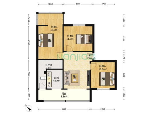石灰市西巷31号 3室1厅1卫 82平方
