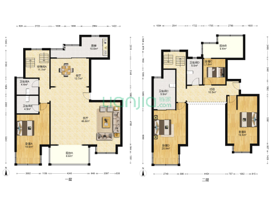 虹桥晶典苑 4室2厅4卫 247平方
