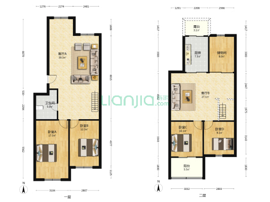 金利苑 4室2厅1卫 94平方