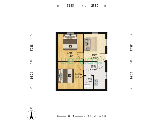 长征路襄江商场家属院 2室1厅1卫 50平方