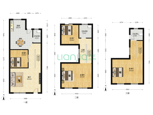 绿地别墅一期香颂公馆 4室1厅3卫 139平方