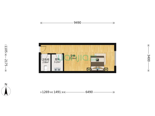 班芙春天二期 1室0厅1卫 48平方
