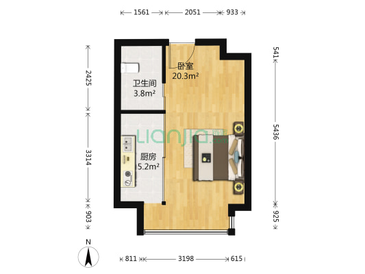 东方雅苑 1室0厅1卫 45平方