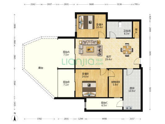 迪斯卡沃二期 2室1厅1卫 128平方