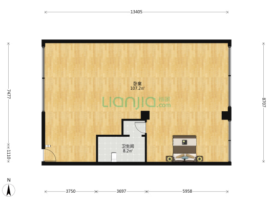 杏园商务公馆 1室0厅1卫 150平方