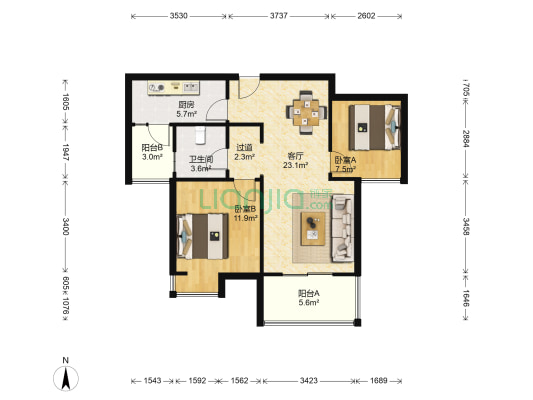 正商新蓝钻E区 2室1厅1卫 82平方