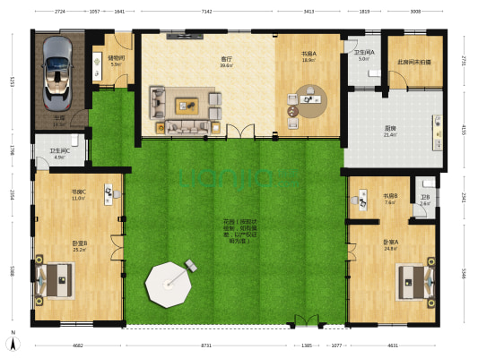 香山西营 5室1厅3卫 234平方