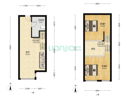 JWK武林之星 2室1厅1卫 54平方