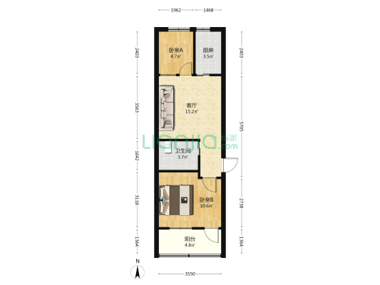 梅园新村 2室1厅1卫 60平方