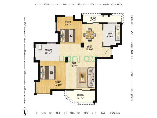 五星佳苑东区 2室2厅1卫 100平方