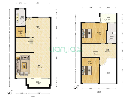 雅图奥园 2室2厅1卫 343平方