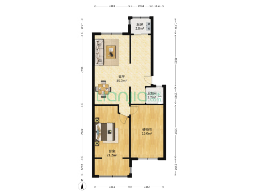 同乐路13号 1室1厅1卫 95平方