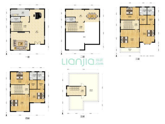 竹山别墅 6室2厅6卫 372平方
