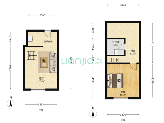 凯利U盘 1室1厅1卫 41平方