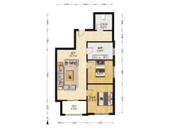 南向两居室，楼层好，视野宽阔，采光充足，-涿州东林家园户型图