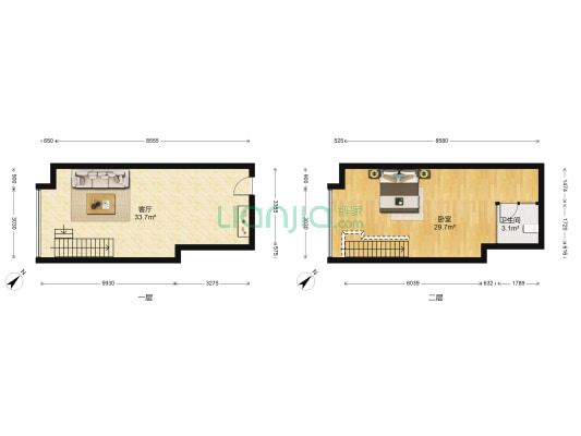中天未来方舟D3组团 1室1厅1卫 52平方
