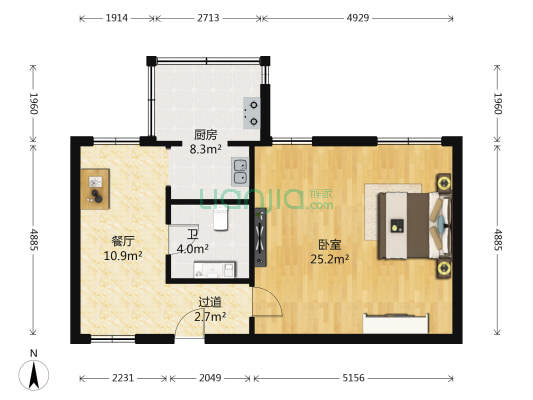 果戈里大街 1室1厅1卫 61平方